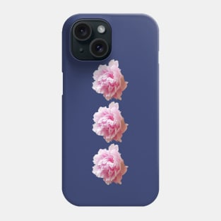 Three Pink Peony Flower Photos Phone Case