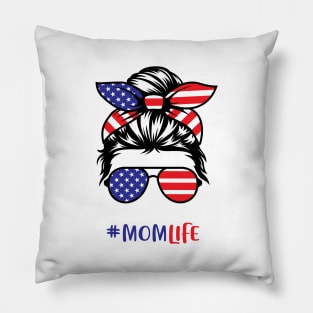 Momlife USA, US Momlife, mom life, messy bun mom! Pillow