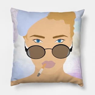 Woman abstract  portrait minimalist Pillow