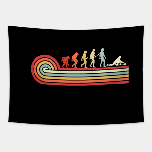 Born to curl Vintage human Curling Evolution Retro curling Tapestry