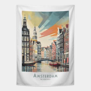 Vinatge Amsterdam Netherlands Art Print Tapestry