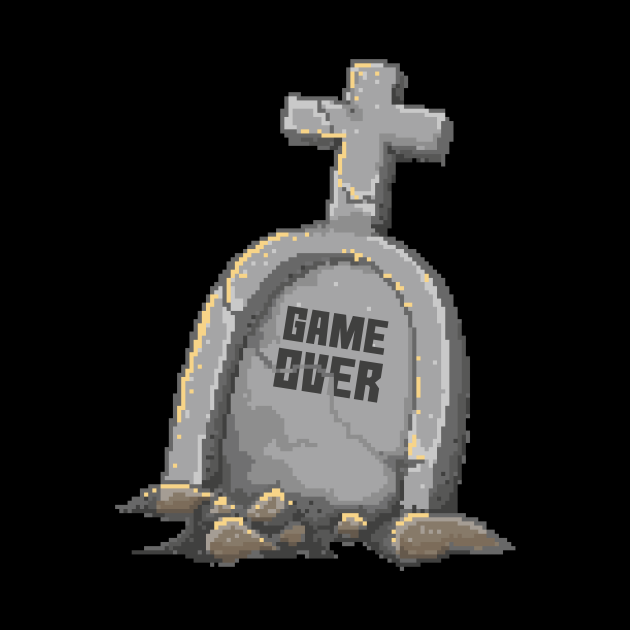 Retro Pixel Game Over Gravestone Gravestone Tapestry TeePublic