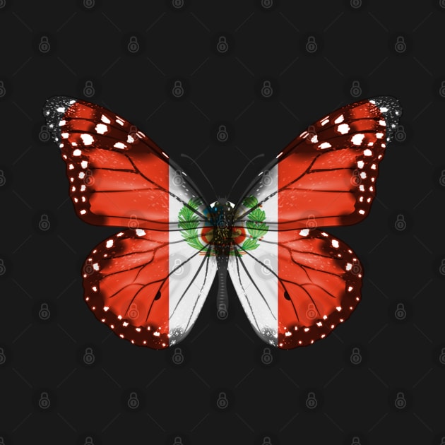 Peruvian Flag  Butterfly - Gift for Peruvian From Peru by Country Flags