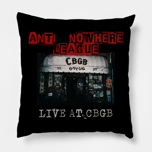 anti nowhere league live at cbgb Pillow by kusuka ulis