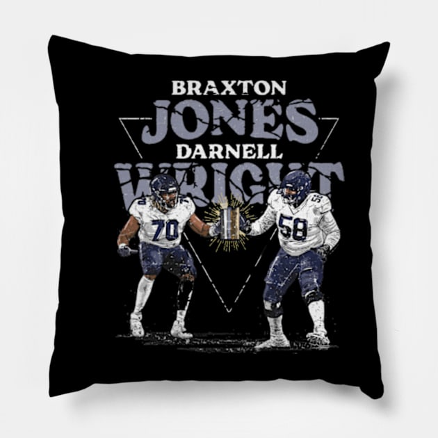 Braxton Jones & Darnell Wright Chicago Bookends Pillow by danlintonpro