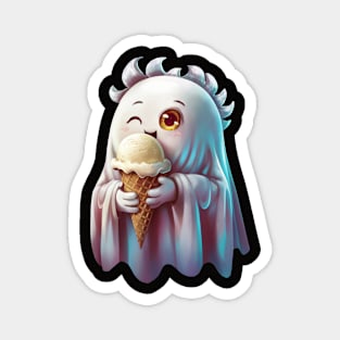 Cute Ghost eating icecream Magnet