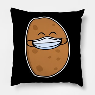 Cute Potato Wearing A Face Mask Pillow