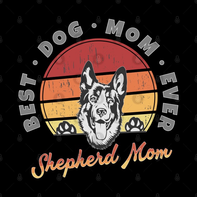 German Shepherd Mom Retro Sunset by RamoryPrintArt