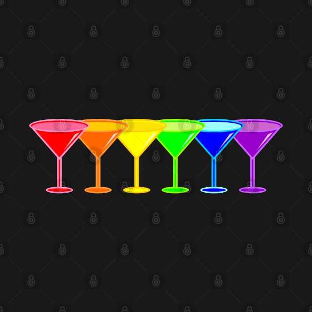 Pride Rainbow Martini Glasses Pattern by williamcuccio