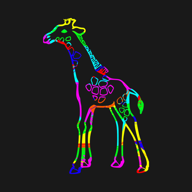 Colorful Giraffe Outline by Shrenk