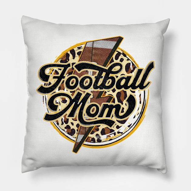 Retro football mom animal bolt Pillow by PixieMomma Co