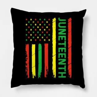 JuneTeenth Flag Shirt Black History vintage Black Pride Pillow