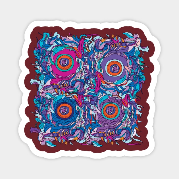 4 trippy eyes psychedelia Magnet by IngaDesign