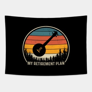 Retirement Plan Banjo Guitar Instrument Retired Banjo Player Tapestry