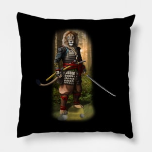 Exclusive Hand Drawn Samurai Lion | Samurai Collection Item-7 (Lion) | by Rendigart Studio Pillow