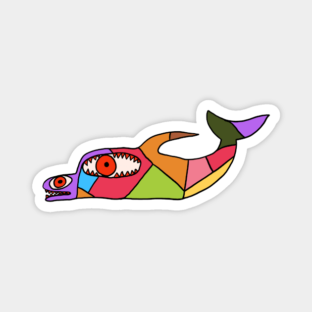 Patchwork Dolphin Magnet by TheDoodlemancer