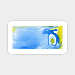 Abstract Watercolor Painting. Blue and Green Painting Magnet