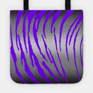 Silver Tiger Stripes Purple Tote