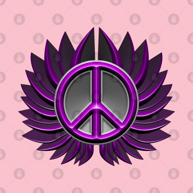 pink peace symbol flower by DrewskiDesignz