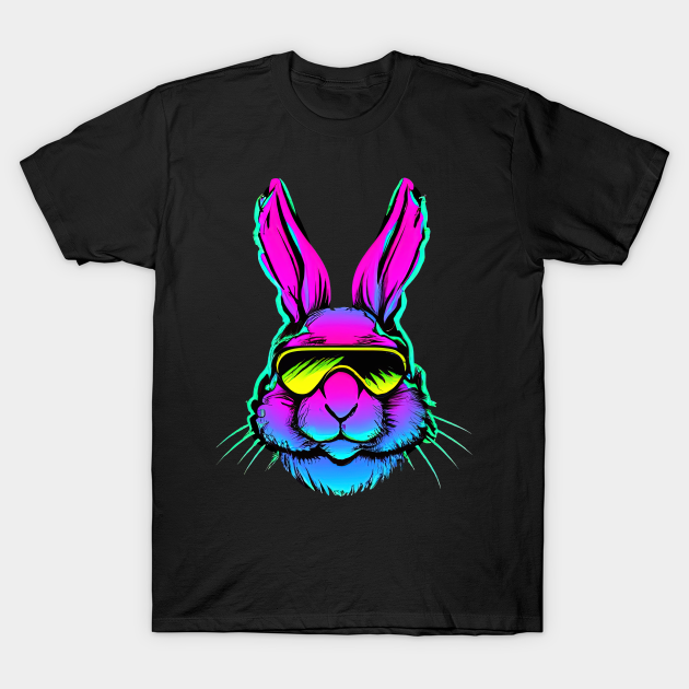 Electro Bunny Synthwave Retro Colorful - Bunny - T-Shirt | TeePublic