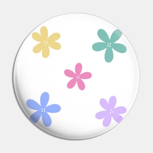 Abstract Flowers - Bright Danish Pastel Rainbow Pin