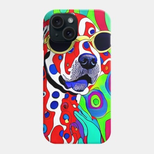 psychedelic dog Phone Case