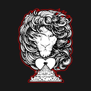 Heart of A Lion - Red Outlined Version T-Shirt