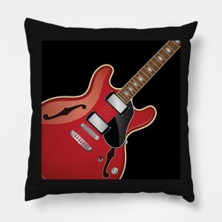 Hollow-body Red Guitar Design, Artwork, Vector, Graphic Pillow