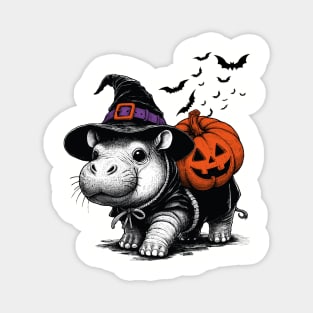 Moo Deng Halloween Magnet