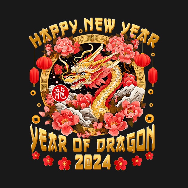 Lunar New Year 2024 Shirt Gifts Chinese Lunar New 2024 Year of The Dragon by Handsley Nguyen