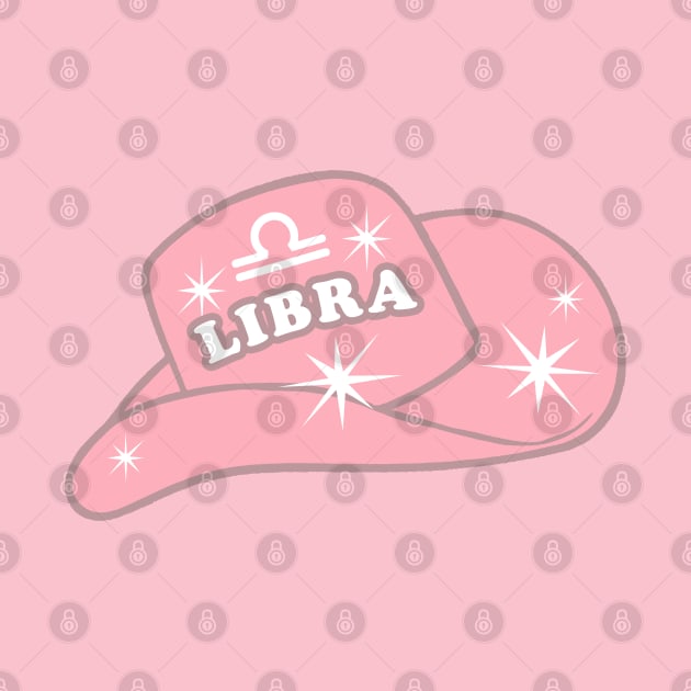 Libra - Pink Cowgirl Hat Zodiac Sign by LittleForest