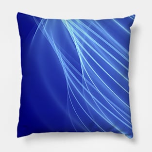 Abstract wave and curved lines illustration Blue Pillow