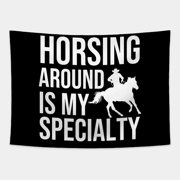 Horseback Riding Quote Tapestry by The Jumping Cart