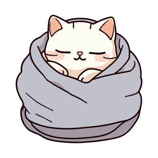 Sleepy cat in a blanket T-Shirt