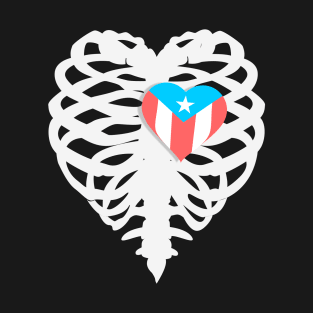 Puerto Rico Flag Heart X-Ray T-Shirt