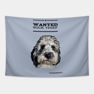 Cockapoo / Doodle Dog Sock Thief Tapestry