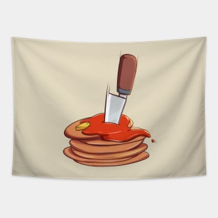 Cut Knife Pancake Halloween Cute Food Tapestry