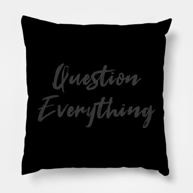 Question Everything Pillow by Hornak Designs