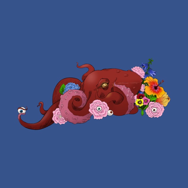 Octopus with Flowers by LordressViper