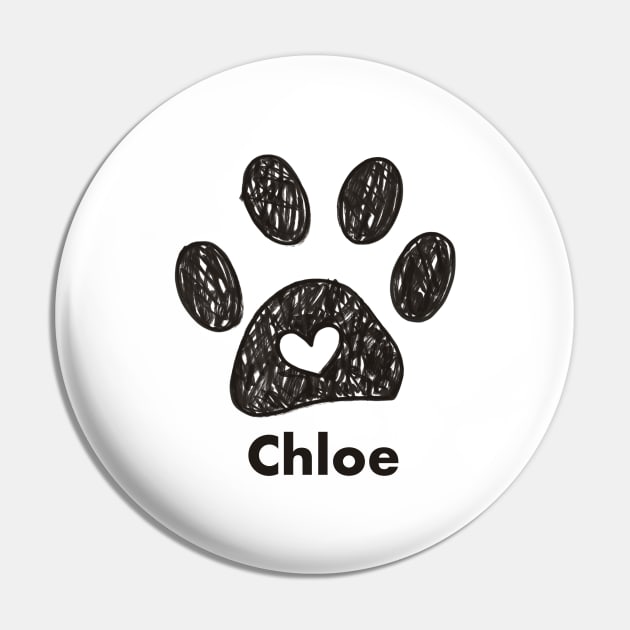 Chloe name made of hand drawn paw prints Pin by GULSENGUNEL