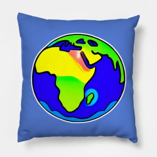 Vibrant 70s Style Planet Earth (MD23ERD004c) Pillow