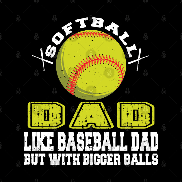 Mens Softball Dad like a baseball dad Softball Father's Day by Wise Words Store