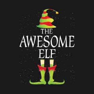 Awesome Elf Family Matching Christmas Group Funny Gift T-Shirt