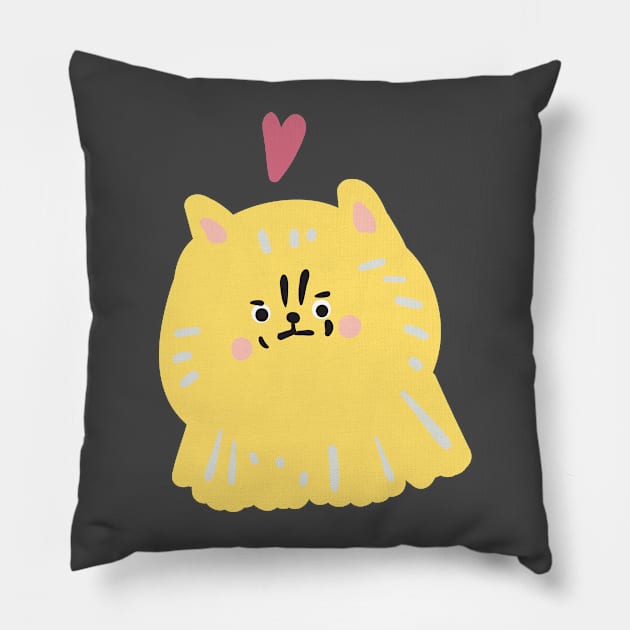 Cute Pomeranian Illustration Pillow by KodiakMilly