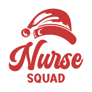 Nurse Squad Christmas Red Text T-Shirt