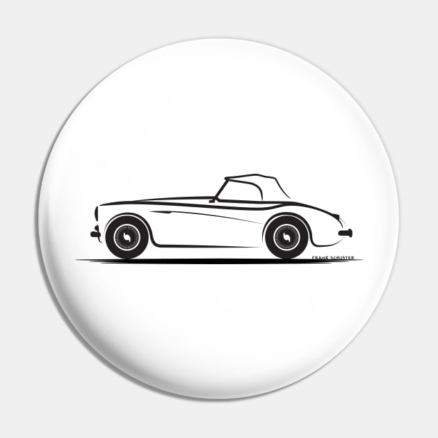 Austin Healey 100 1955 Top Up Blk Pin by PauHanaDesign