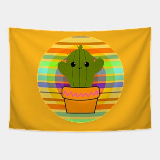 Cute happy cactus Tapestry