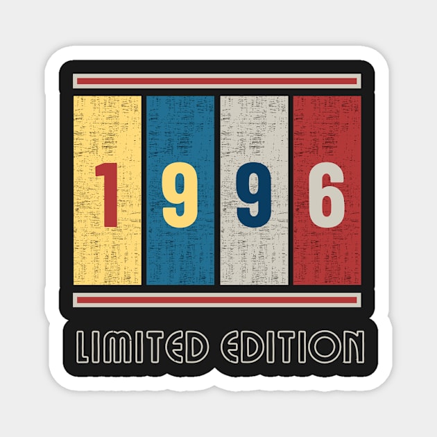 Born in 1996 Vintage Design Magnet by vukojev-alex