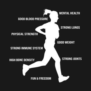 Benefits Of Running   Strong Mental Health T-Shirt