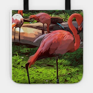 Pink flamingos Tote